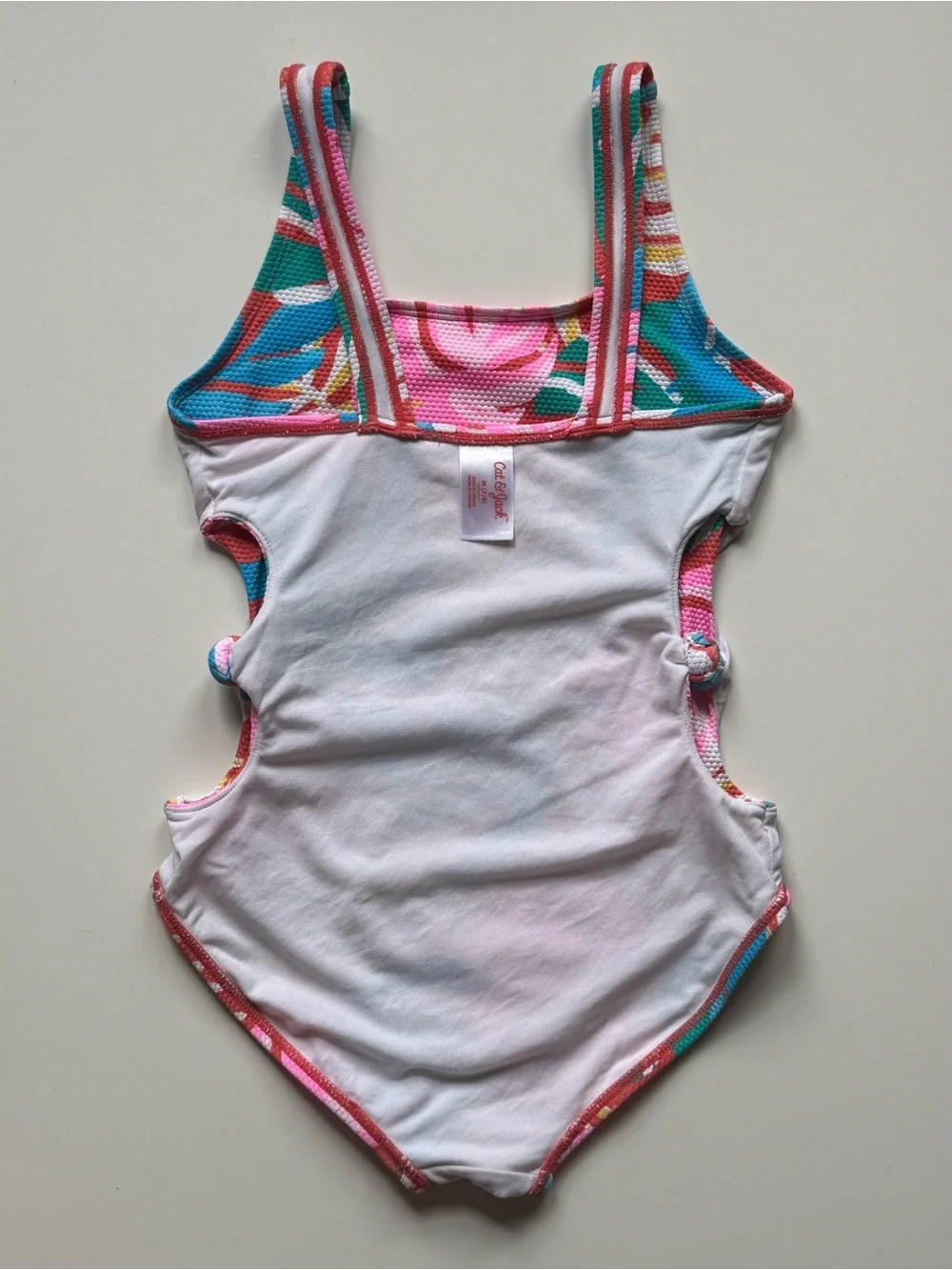 Cat & Jack Girls Multicolor Tropical Leaf One-Piece Swimsuit - Size M (7/8)